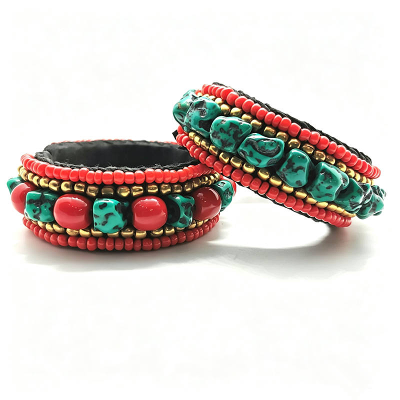 Ethnic Fashion Com - Tibetan Ethnic Handmade Bangles Simulated Turquoise