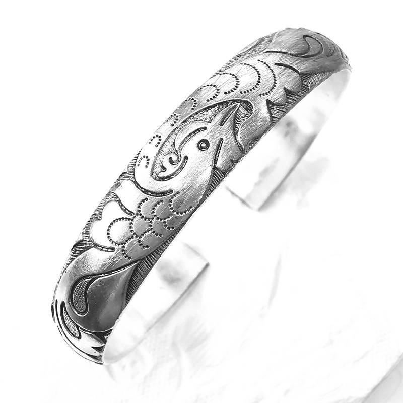 Ethnic Fashion Com - Tibetan Bangles Phenxi Totem Open Cuff