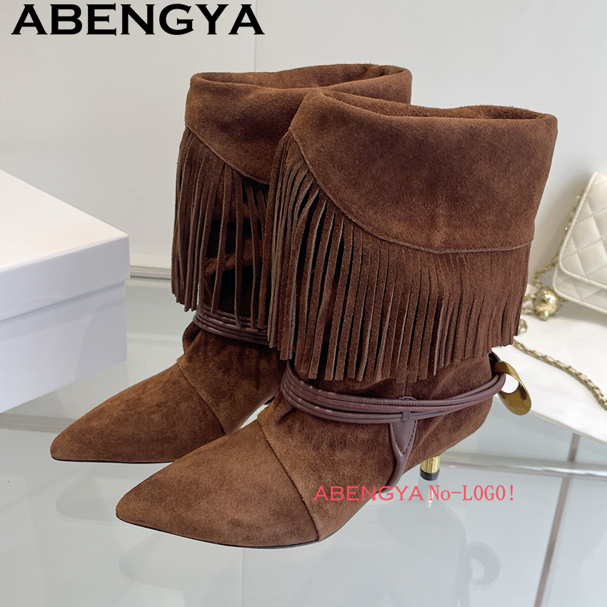 Suede Leather Edge Tassel Desi - огляд і ціна Ethnic Fashion For Women