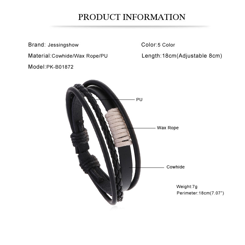 2025 Leather Bracelet Men Bang - огляд і ціна Ethnic Fashion Pk