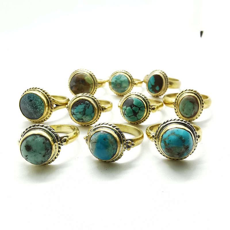 Natural Stone Rings Brass Inla - огляд і ціна Ethnic Fashion Com