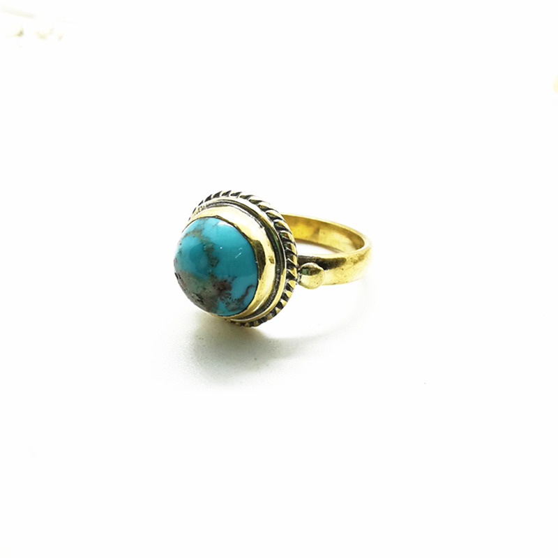Natural Stone Rings Brass Inla - огляд і ціна Ethnic Fashion Com