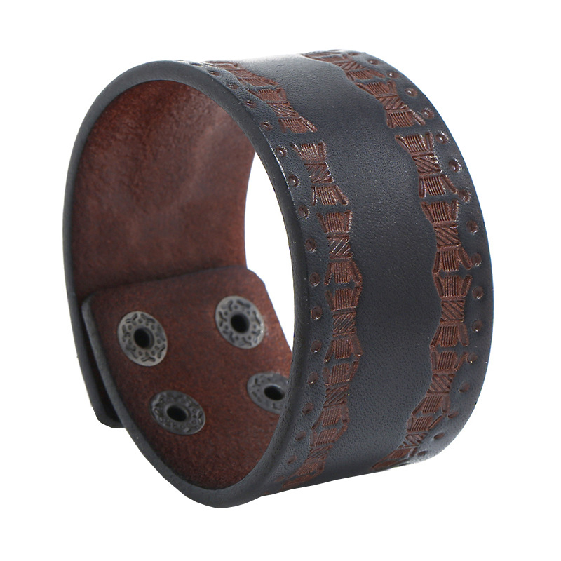 Retro Brown Wide Cowhide Brace - огляд і ціна Ethnic Fashion Pk