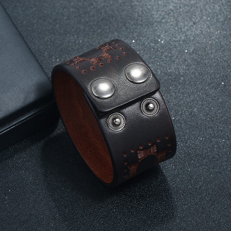 Retro Brown Wide Cowhide Brace - огляд і ціна Ethnic Fashion Pk